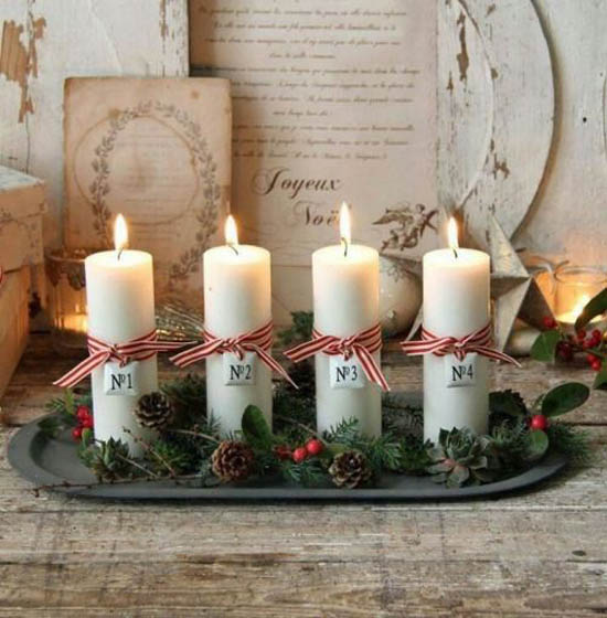idee per le candele di Natale
