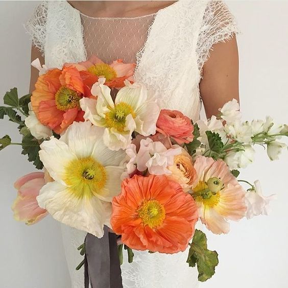 Bouquet sposa papaveri