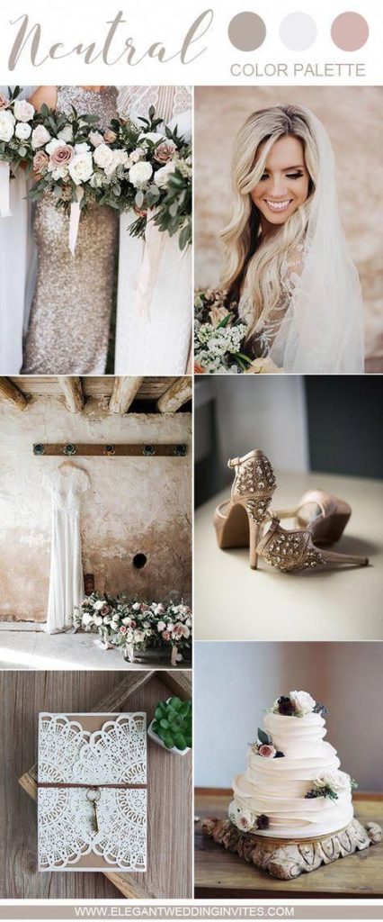 7 palette di colori neutri per il matrimonio