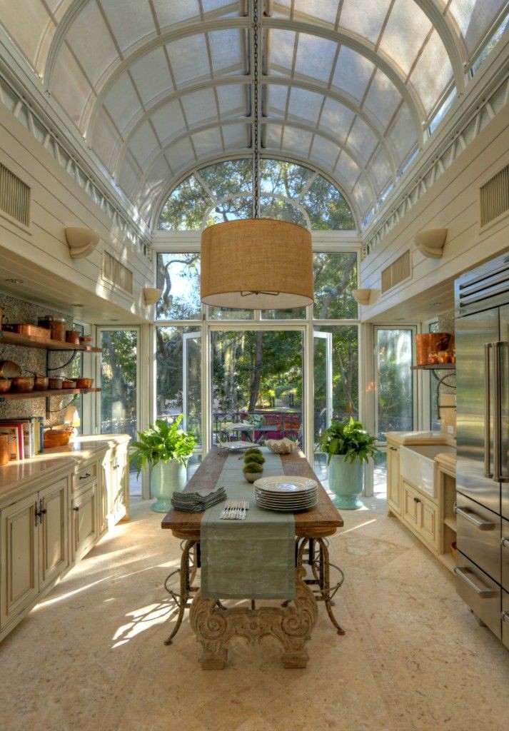 La cucina nella serra