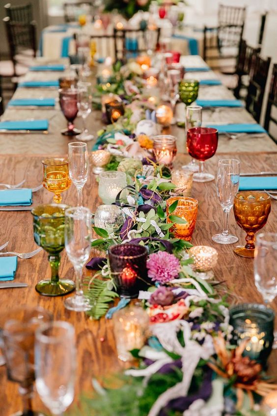Bicchieri colorati per la tavola - Matrimonio a Bologna Blog